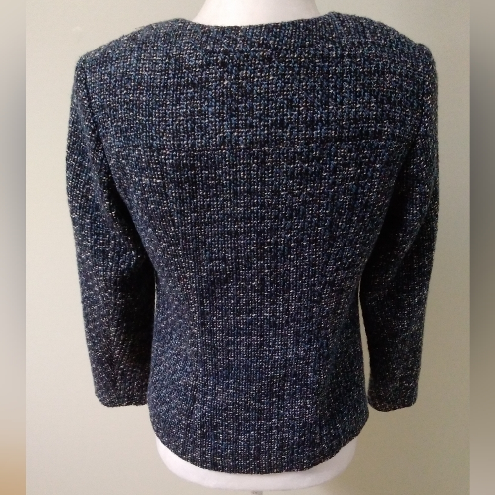 Pendleton Navy Tweed Button-Front Women's Jacket Size 6 - Picture 9 of 12
